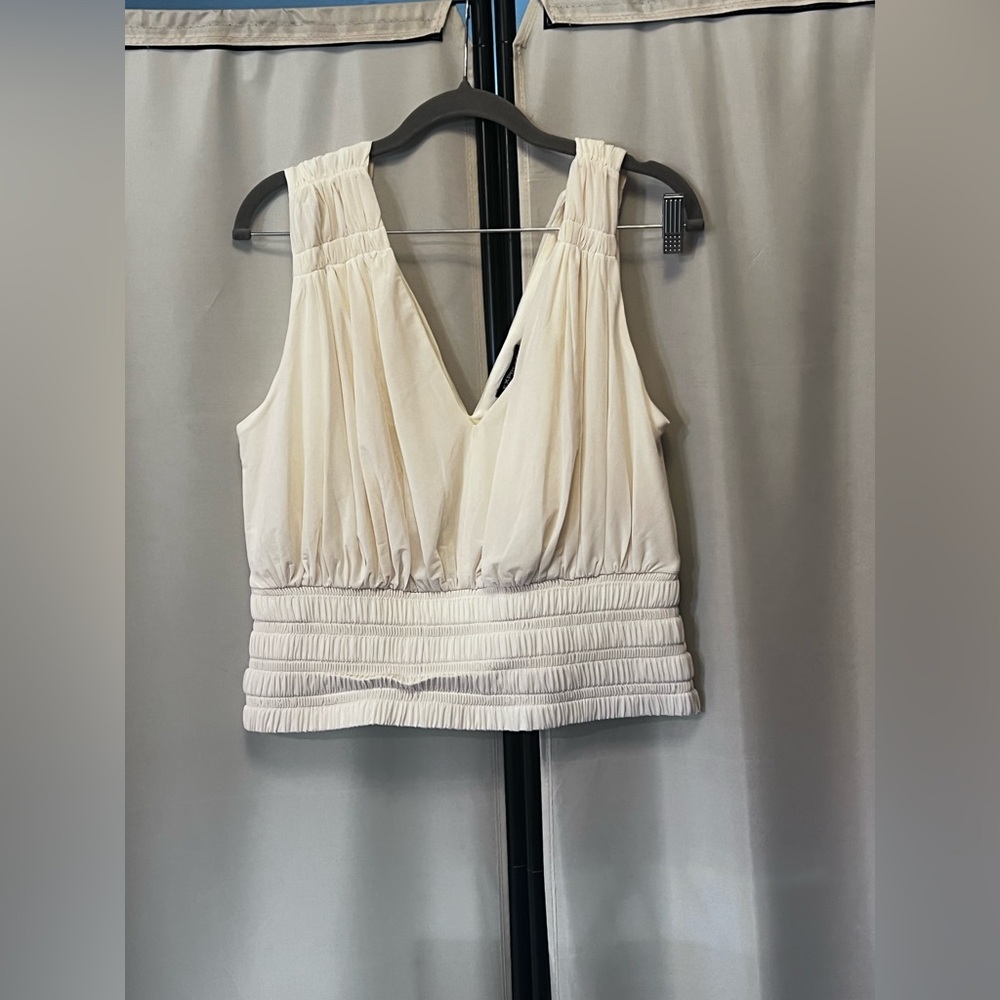Express Cream Sleeveless Blouse